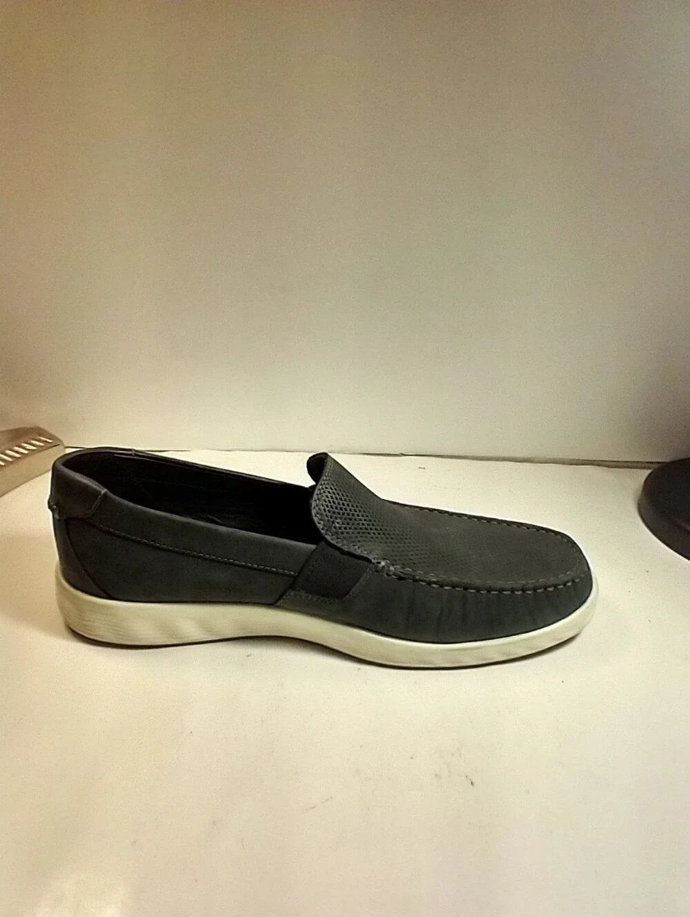 Ecco S Lite Moc Loafers Black Leather Slip On Shoes Men's sz 9(43).